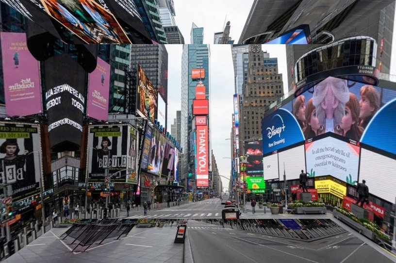Times Square New York April 2020
